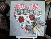 Load image into Gallery viewer, Art Canvas, 12&quot; Patchwork Hearts Collection
