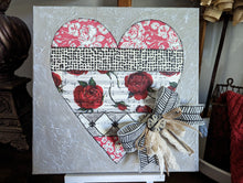 Load image into Gallery viewer, Art Canvas, 12&quot; Patchwork Hearts Collection
